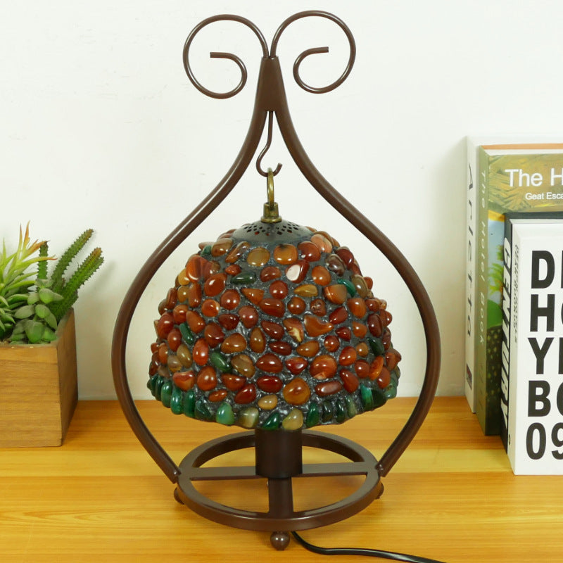 Style Heart Stained Glass Table Lamp