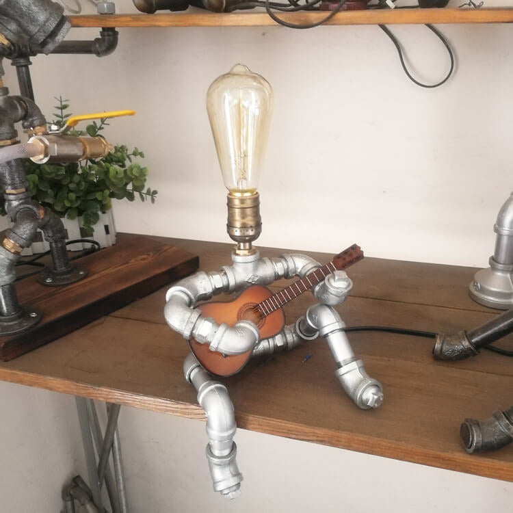 Plumbing Guitar Robot Table Lamp