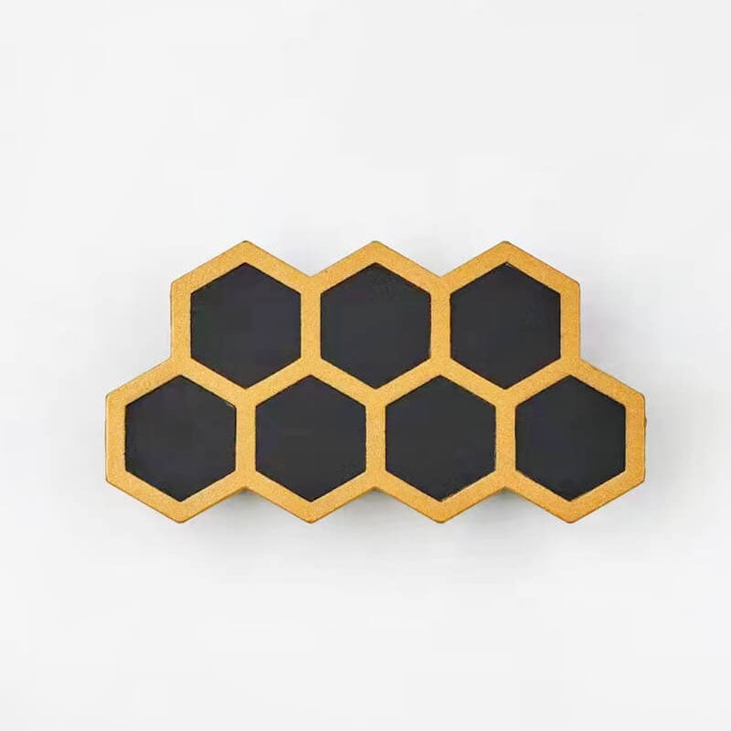 Hexagonal Combination Black Gold Outdoor Light