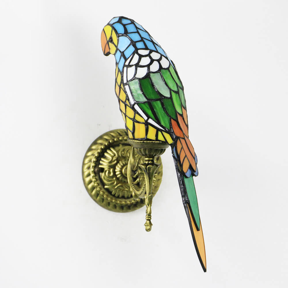 Parrot Stained Glass Wall Lamp