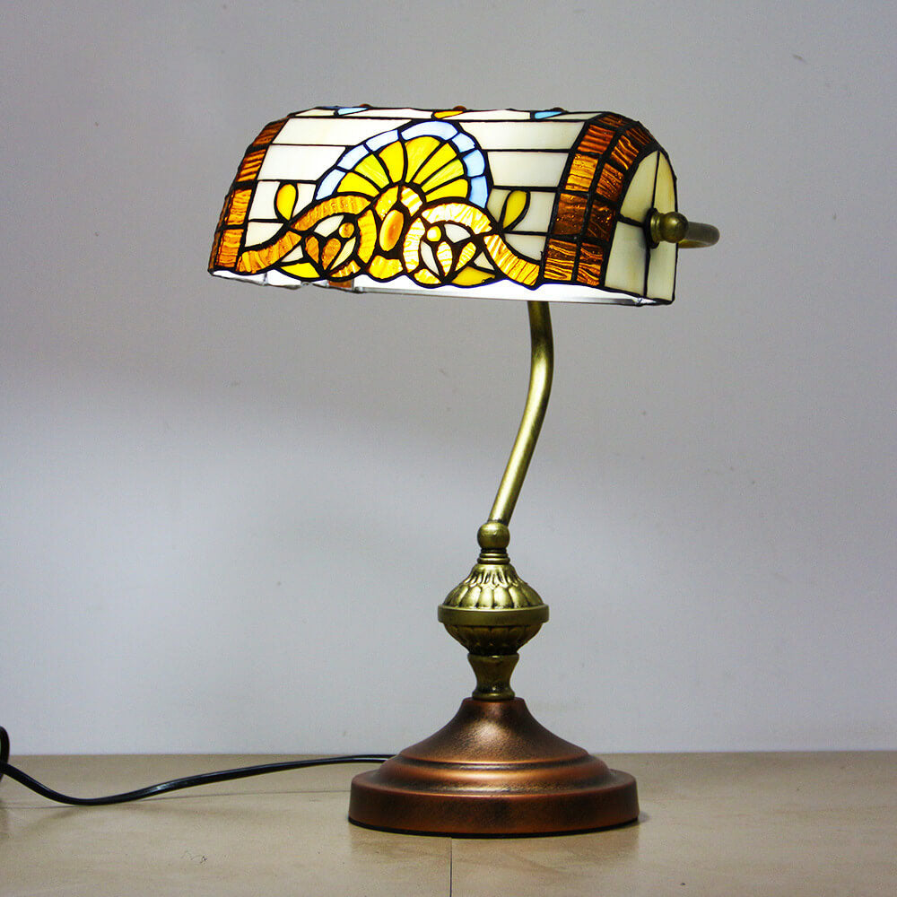 Bank Glass Hardware Table Lamp