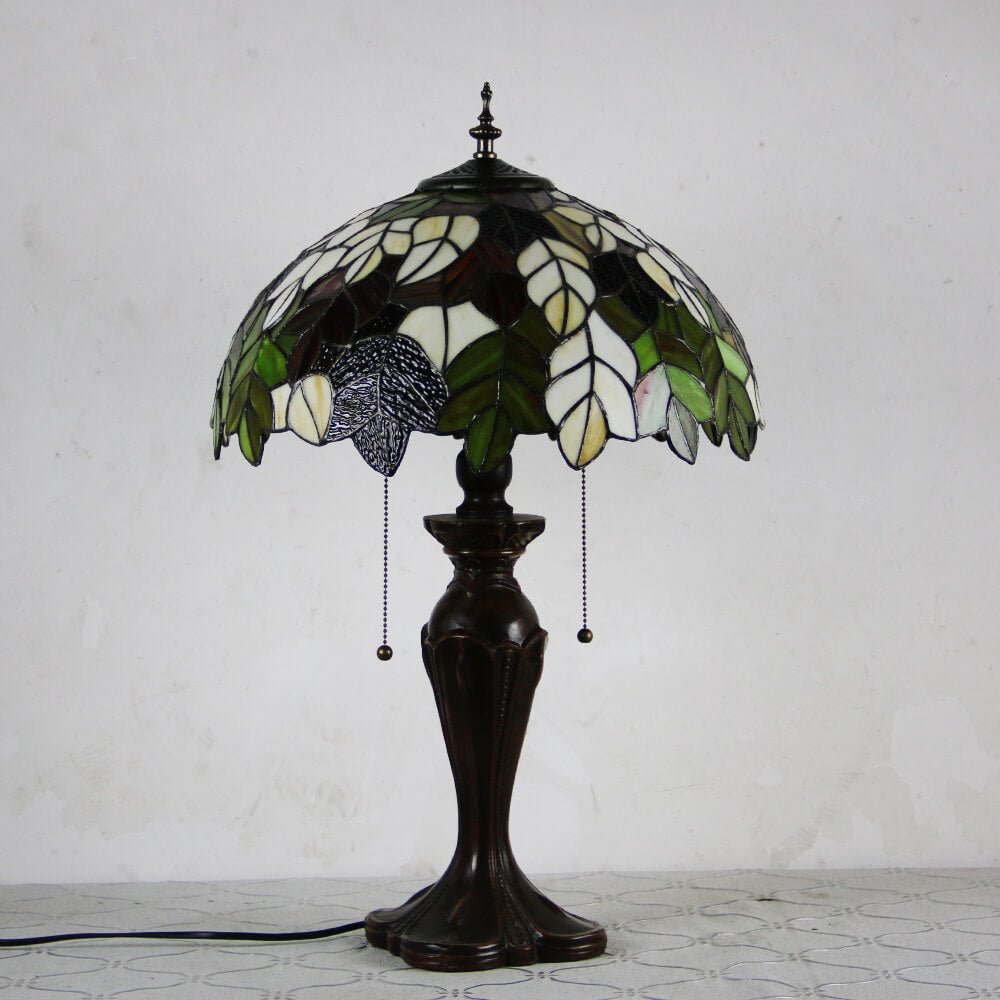 Flowers Stained Glass Pull Table Lamp