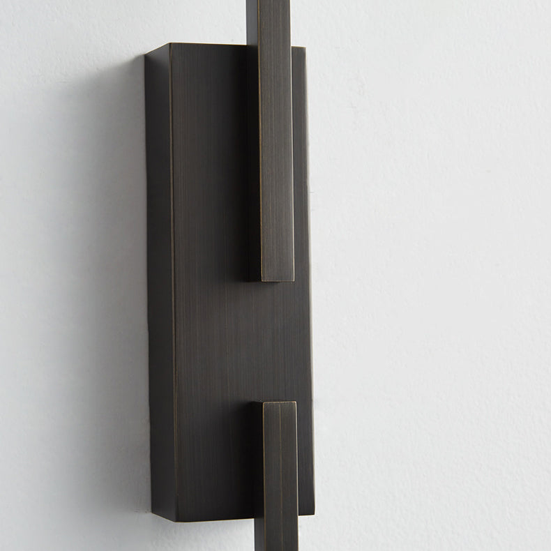 All Copper Rectangular Geometric Wall Lamp