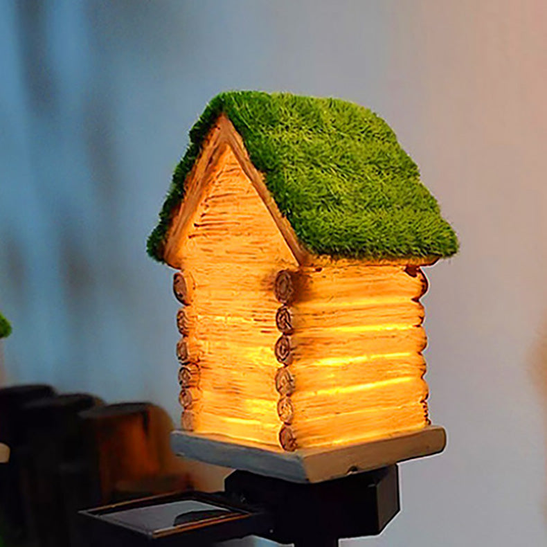 Resin Wooden House Lawn Outdoor Light