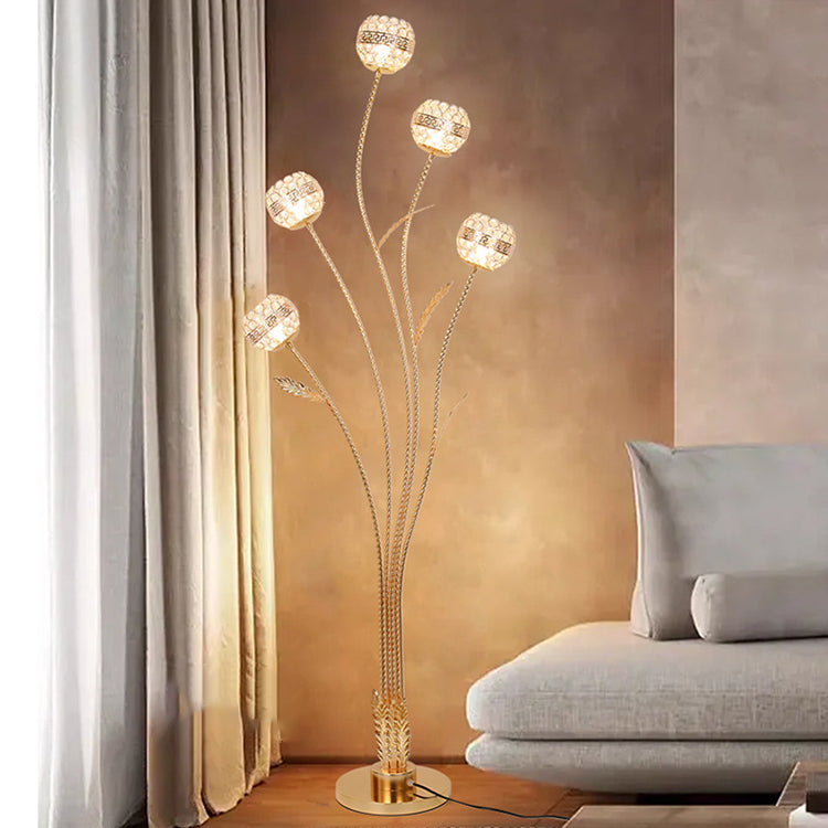 Modern Luxury Leaf Flower 5-Light Floor Lamp