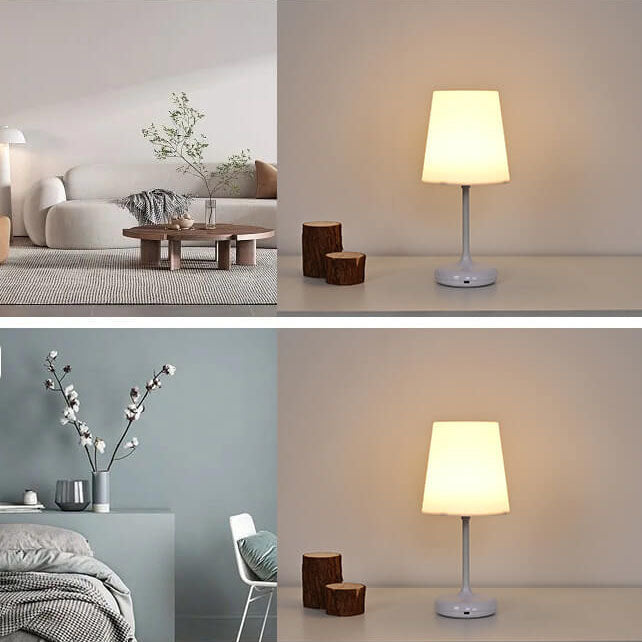 Pure White Mushroom Remote Table Lamp
