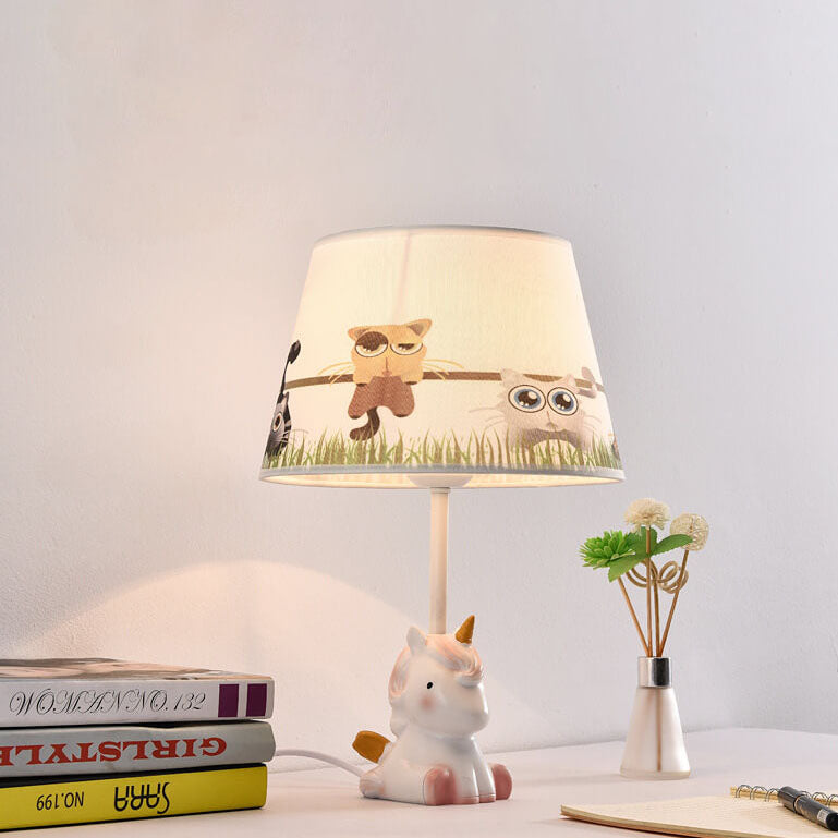 Fun Cartoon Pattern Resin Table Lamp