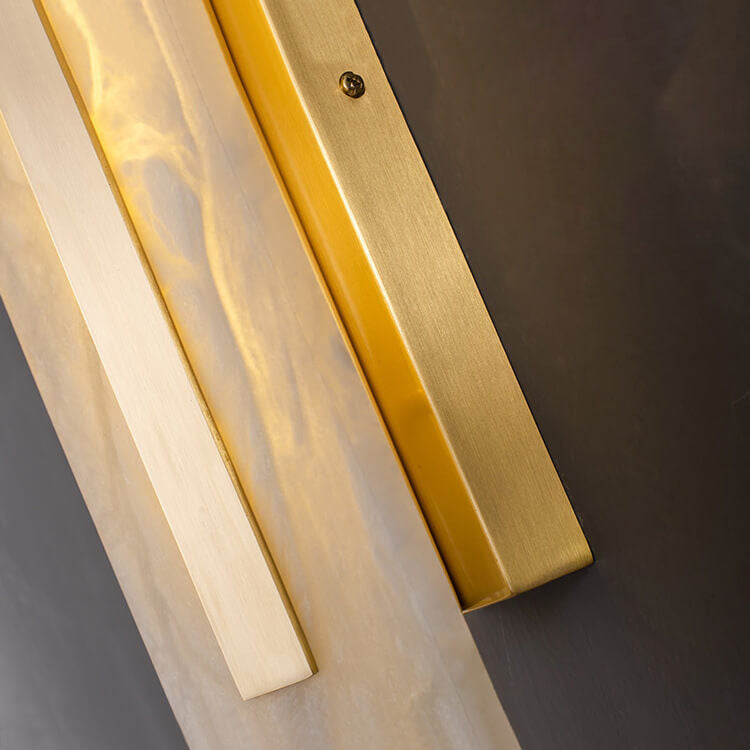 Brass Marble Oval Square Wall Lamp