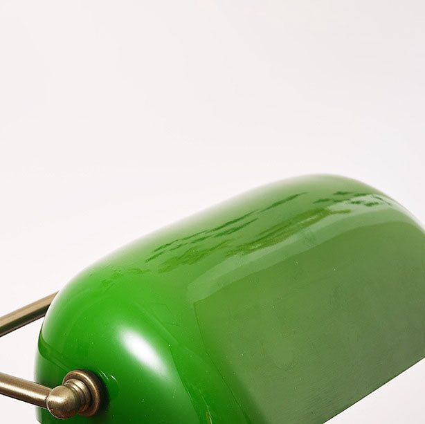 Solid Wood Glass Bank Table Lamp