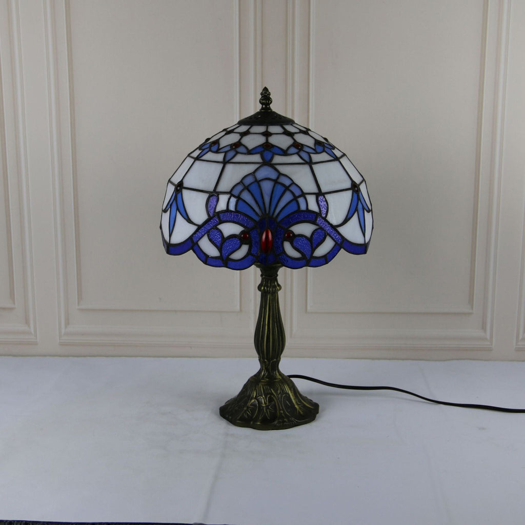 Stained Glass Dome Lotus Table Lamp