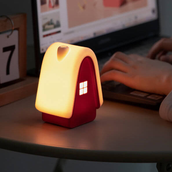 Cartoon Snow House Silicone Table Lamp