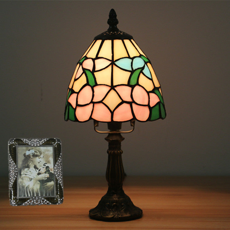 Style Stained Glass Cone Table Lamp