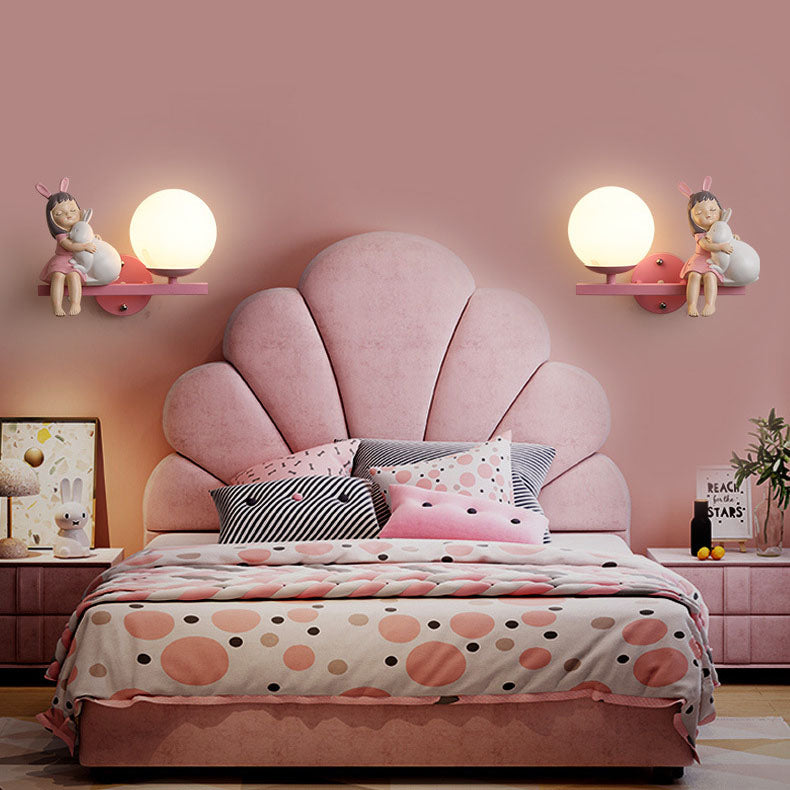 Kids Girls Unicorn Orb Wall Lamp