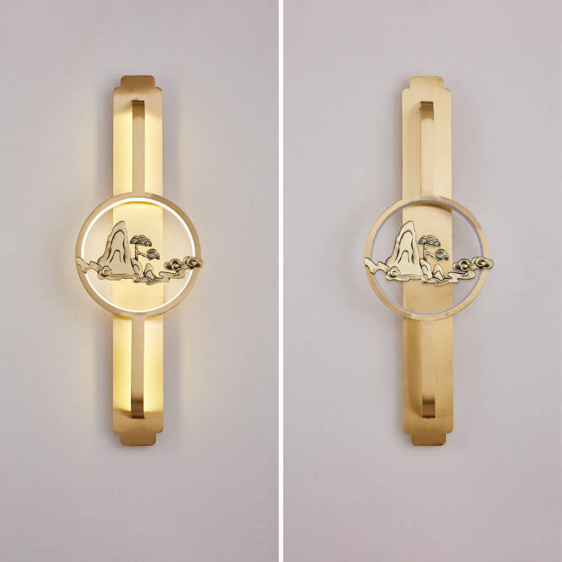 Copper Long Round Wall Lamp