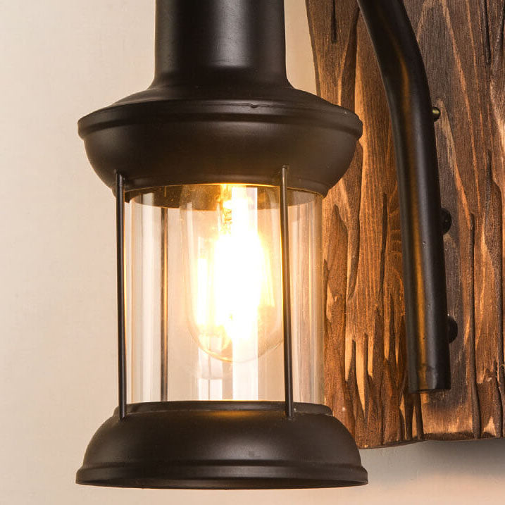 Wood Iron Wall Lamp