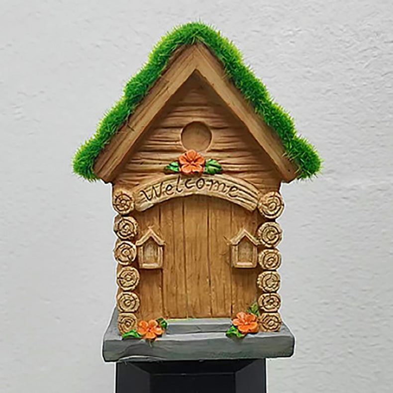 Resin Wooden House Lawn Outdoor Light