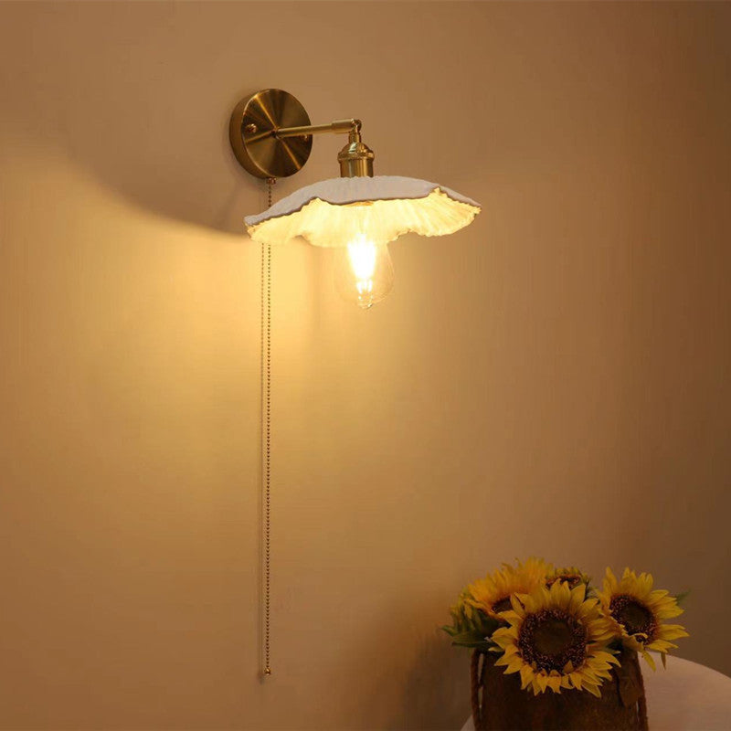 Brass Round Vanity Bedroom Wall Lamp