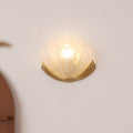 Shell Brass Glass Living Wall Lamp