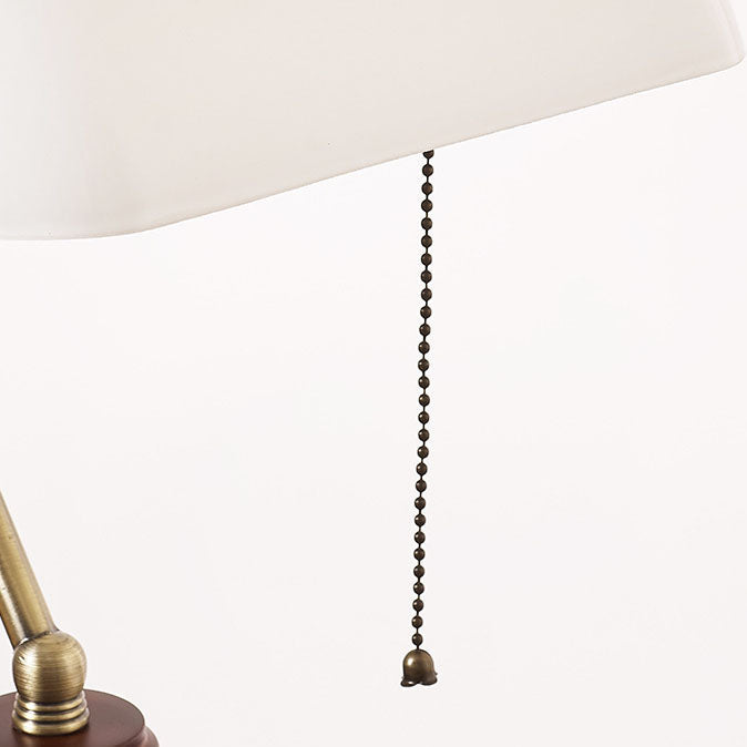 Solid Wood Glass Bank Table Lamp