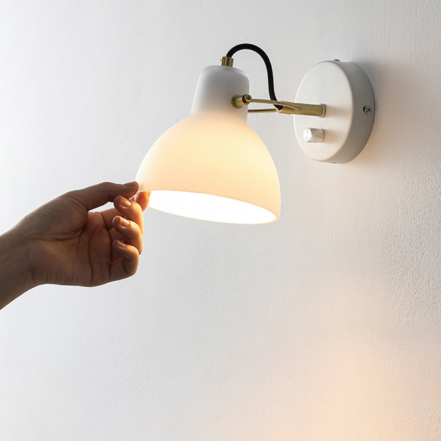 Iron Glass Dome Hemispheroid Wall Lamp