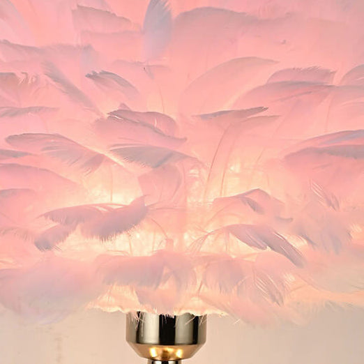 Wrought Iron Feather Vase Table Lamp