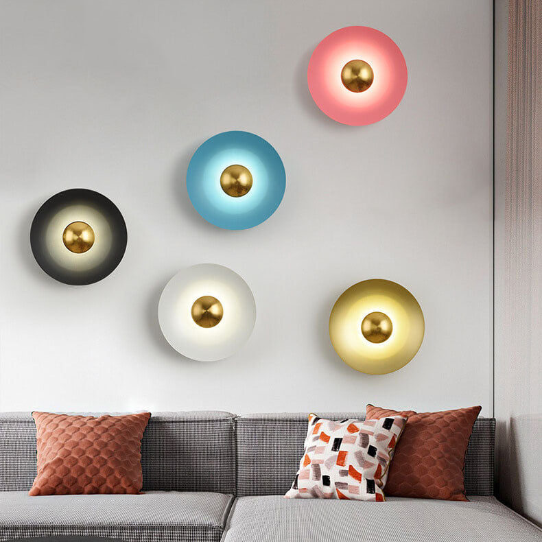 Multicolor Round Disc Hardware Wall Lamp