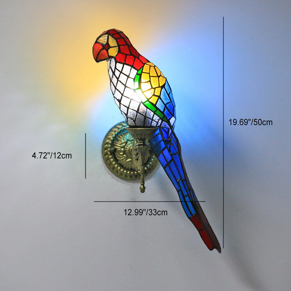 Parrot Stained Glass Wall Lamp