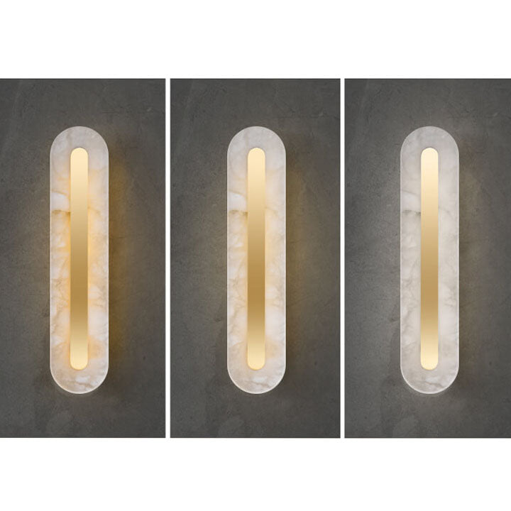 Brass Marble Oval Square Wall Lamp