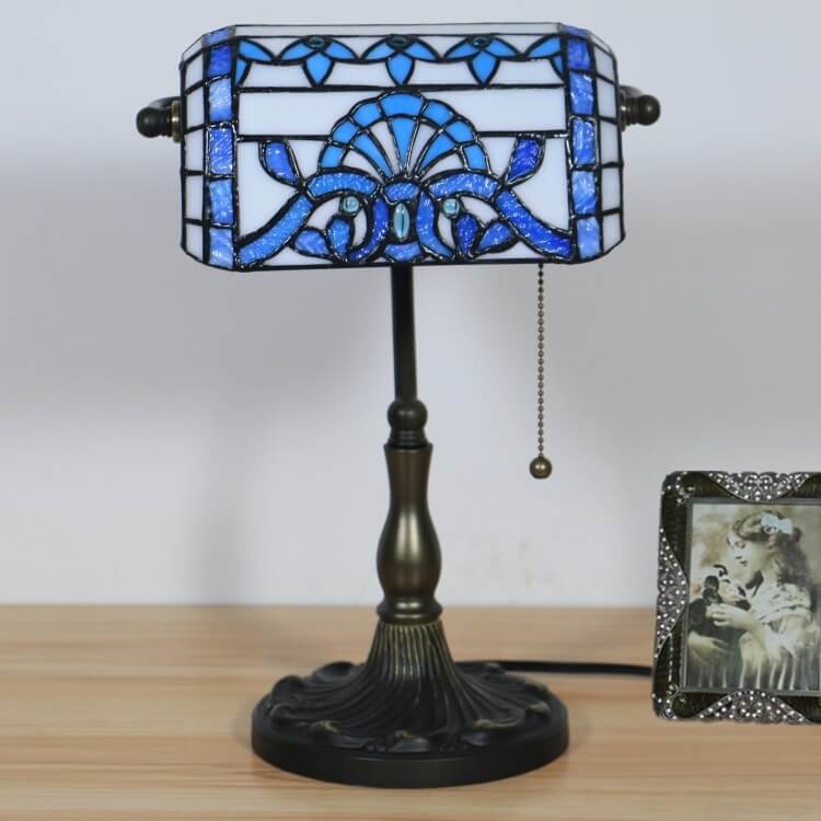 Baroque Stained Glass Bank Table Lamp