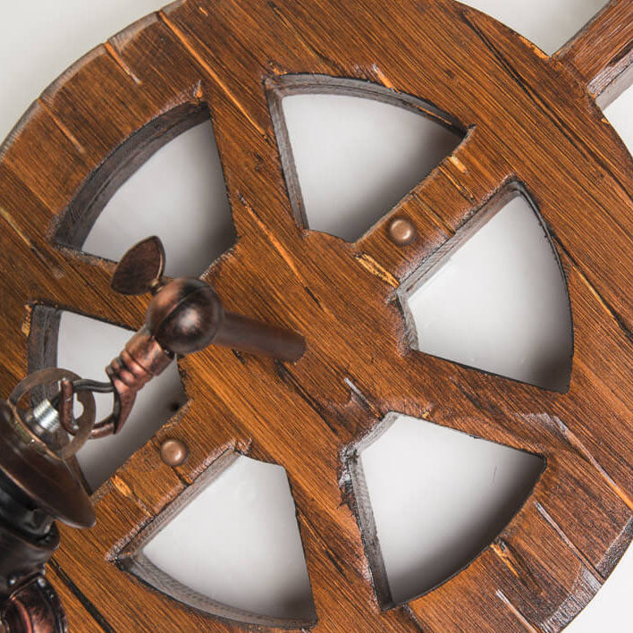 Wood Iron Wall Lamp