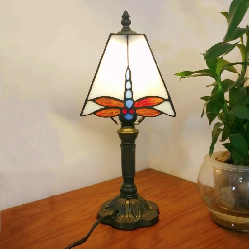 Square Stained Glass Iron Table Lamp