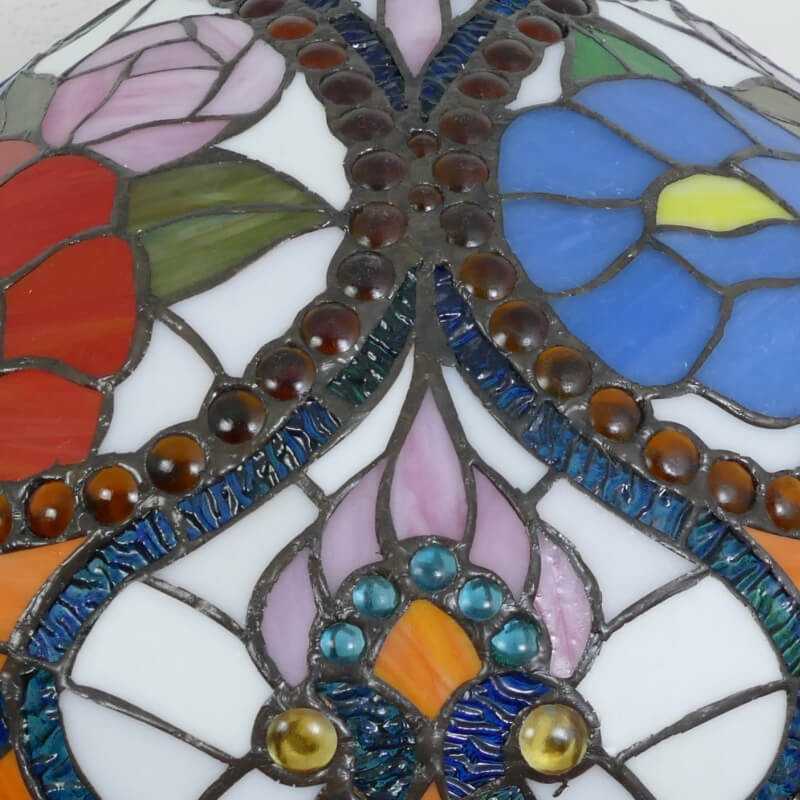 Stained Glass Resin Dome 2-Light Table Lamp