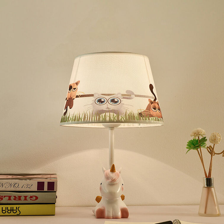Fun Cartoon Pattern Resin Table Lamp