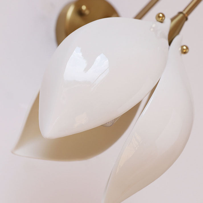 Ceramic Magnolia Flower Shape Wall Lamp