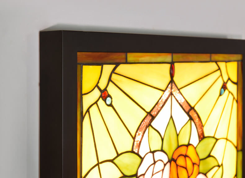 Pastoral Rose Pattern Mural Wall Lamp