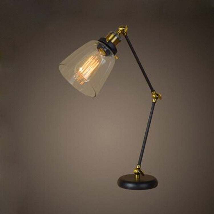 Iron Glass Conic Bell Table Lamp