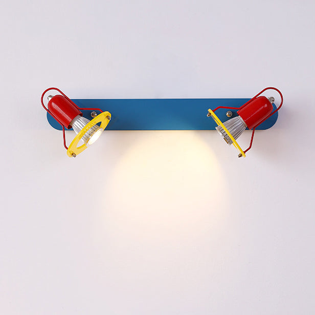 Childlike Colorful Geometric Iron 2-Light Wall Lamp