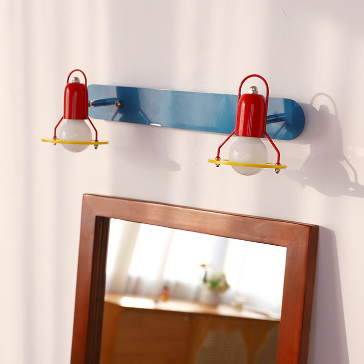 Childlike Colorful Geometric Iron 2-Light Wall Lamp