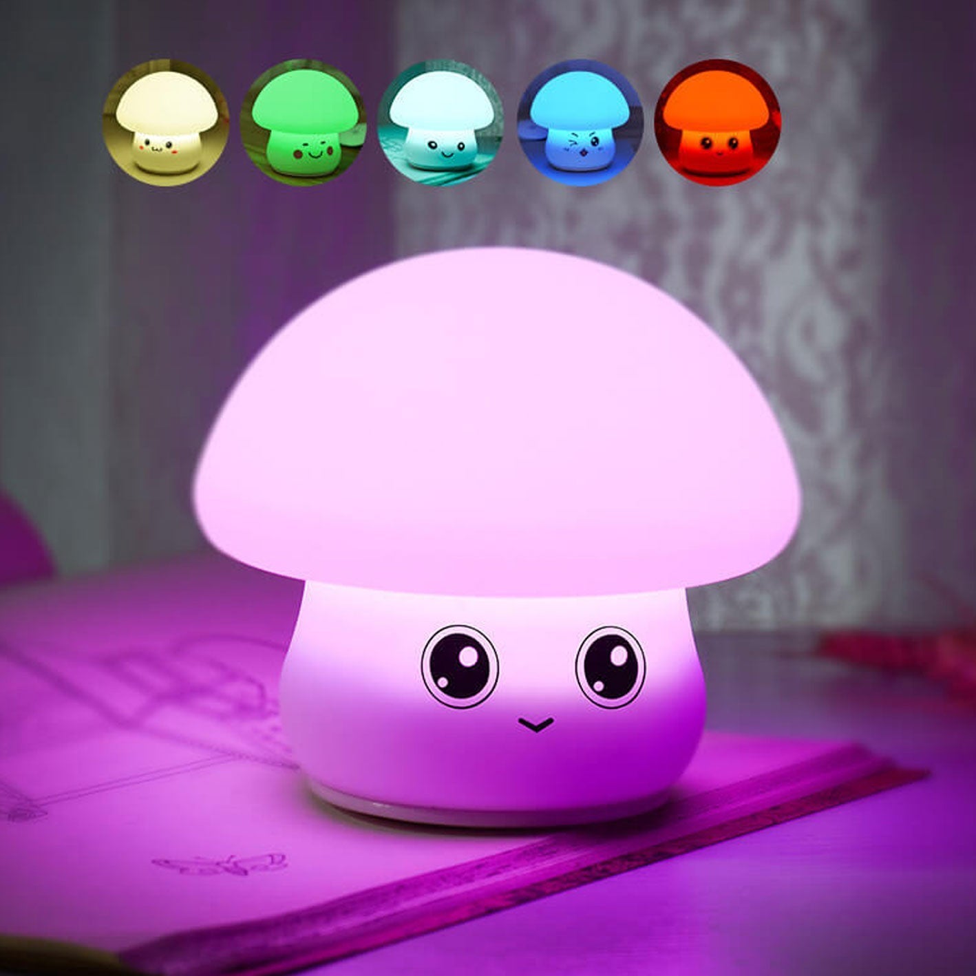 Cartoon Mushroom Silicone Night Table Lamp