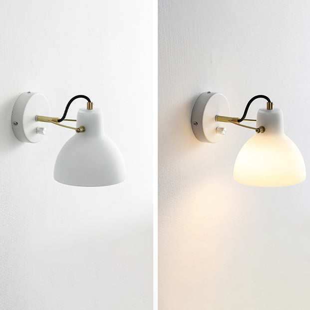 Iron Glass Dome Hemispheroid Wall Lamp