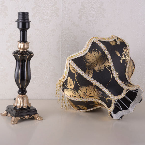 Fabric Cone Tassel Resin Table Lamp