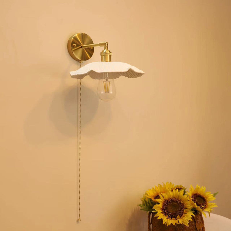 Brass Round Vanity Bedroom Wall Lamp