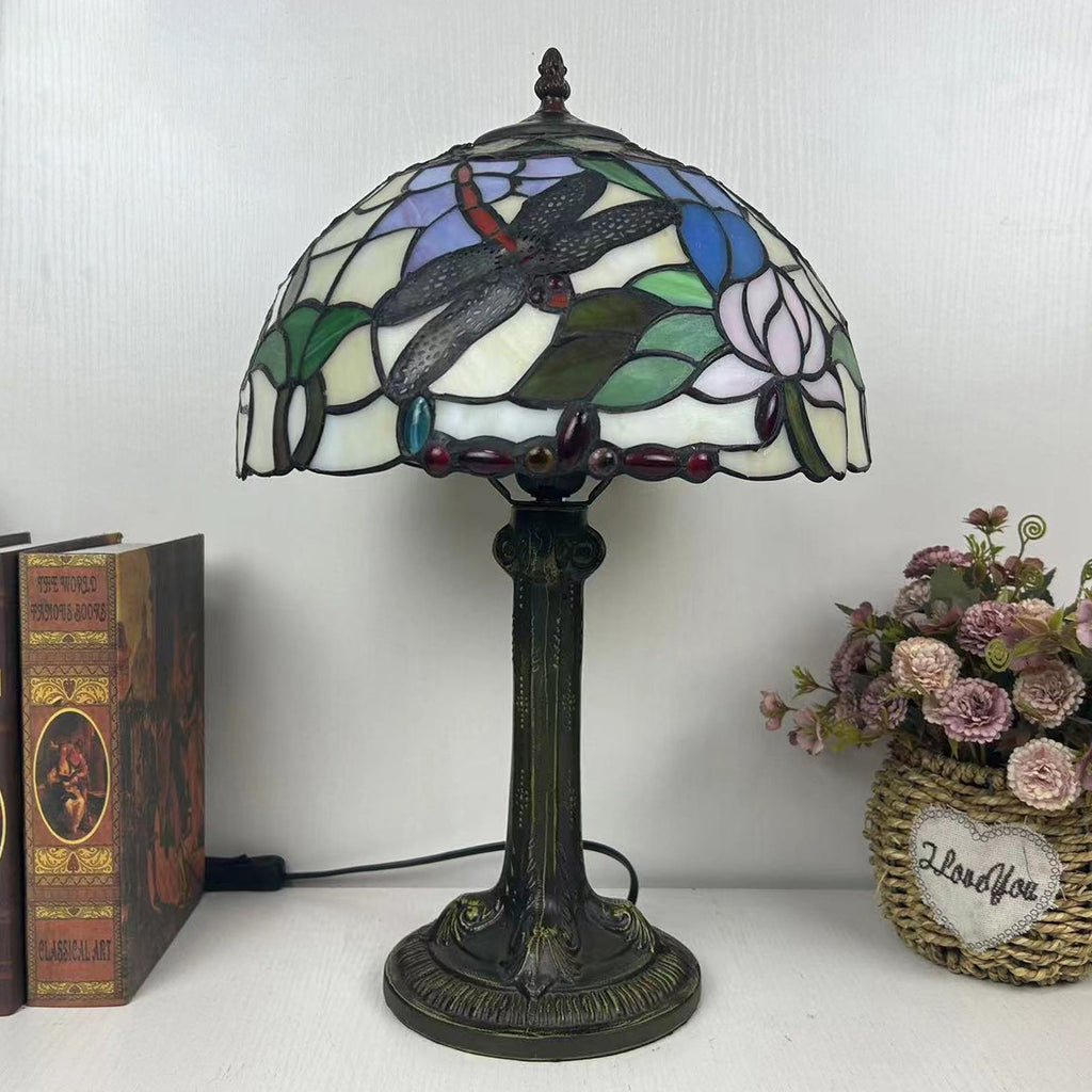 Dome Flower Iron Glass Table Lamp