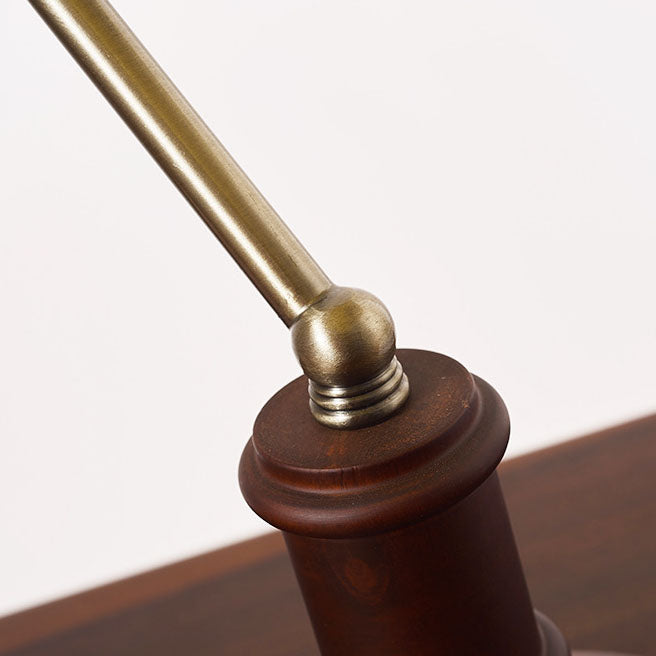 Solid Wood Glass Bank Table Lamp