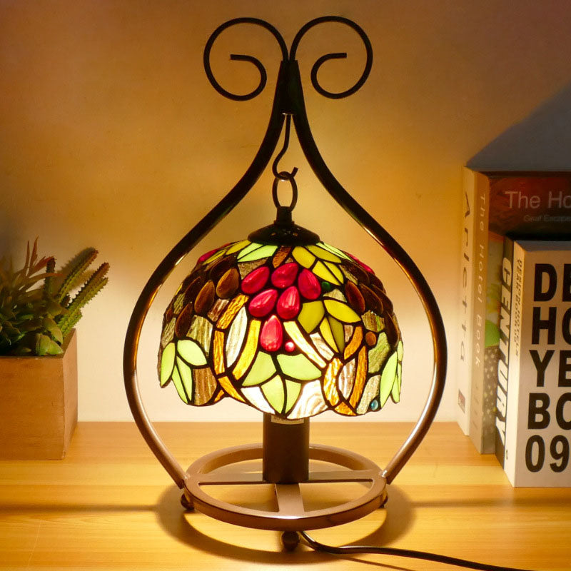 Style Heart Stained Glass Table Lamp