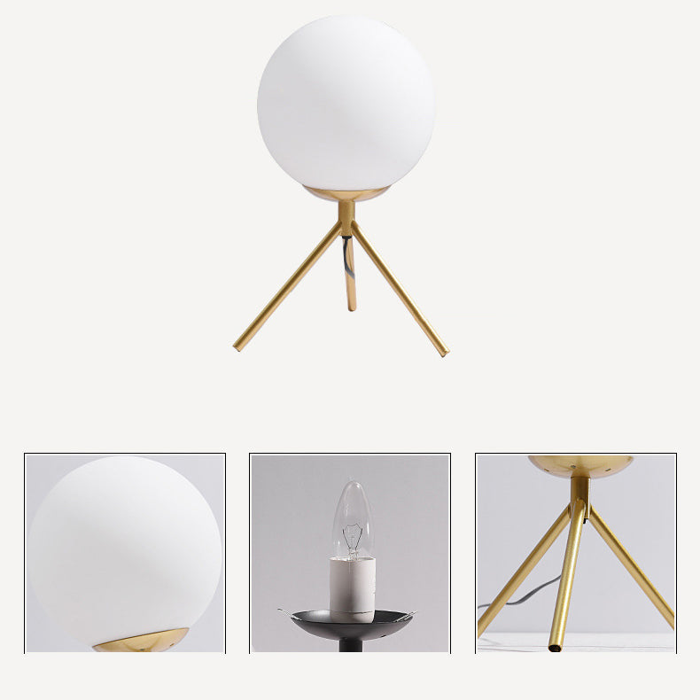 Iron Glass Ball Bracket Table Lamp