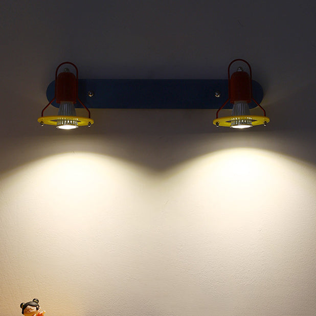 Childlike Colorful Geometric Iron 2-Light Wall Lamp