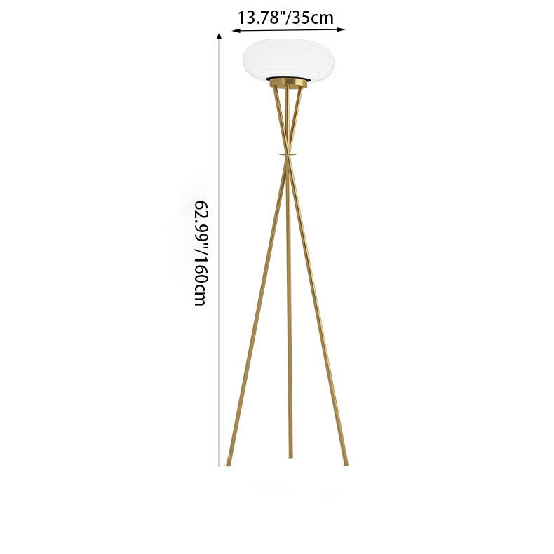 Round Tripod Iron Acrylic Floor Lamp