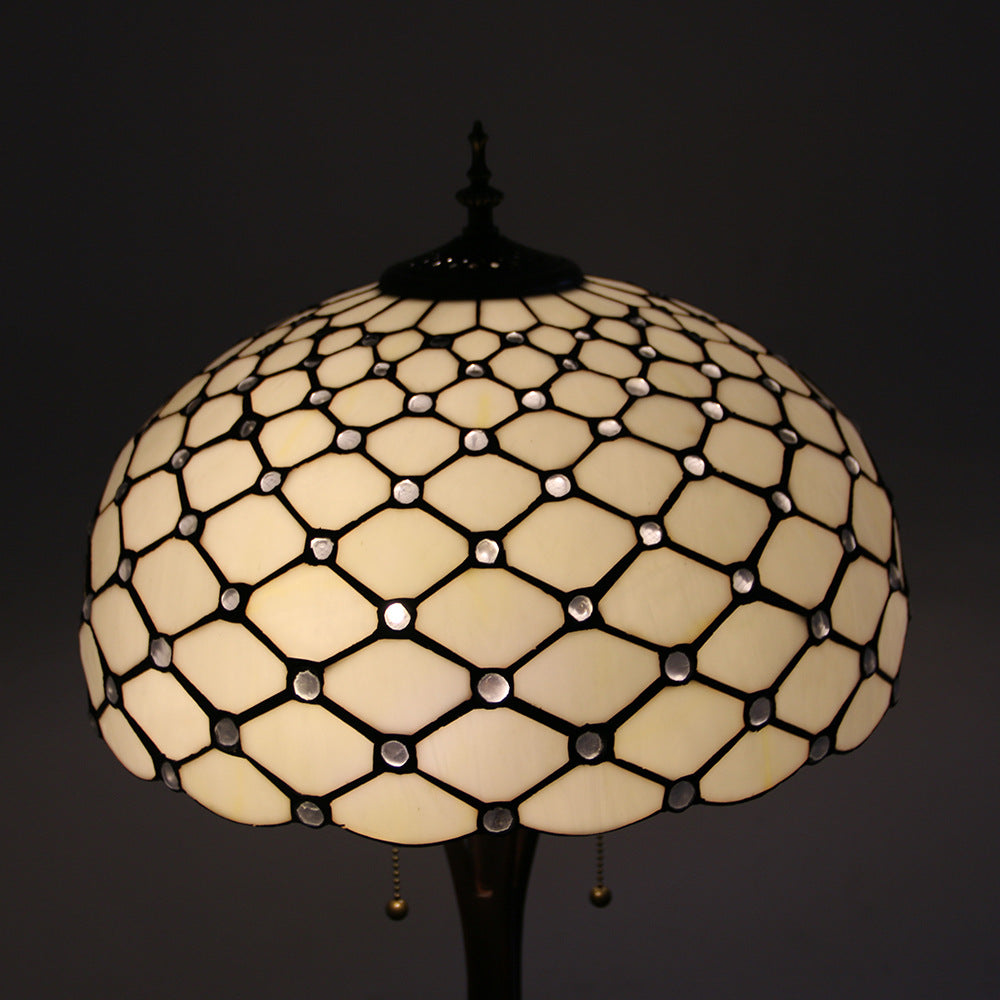 Mediterranean Dragonfly Stained Glass 2-Light Floor Lamp