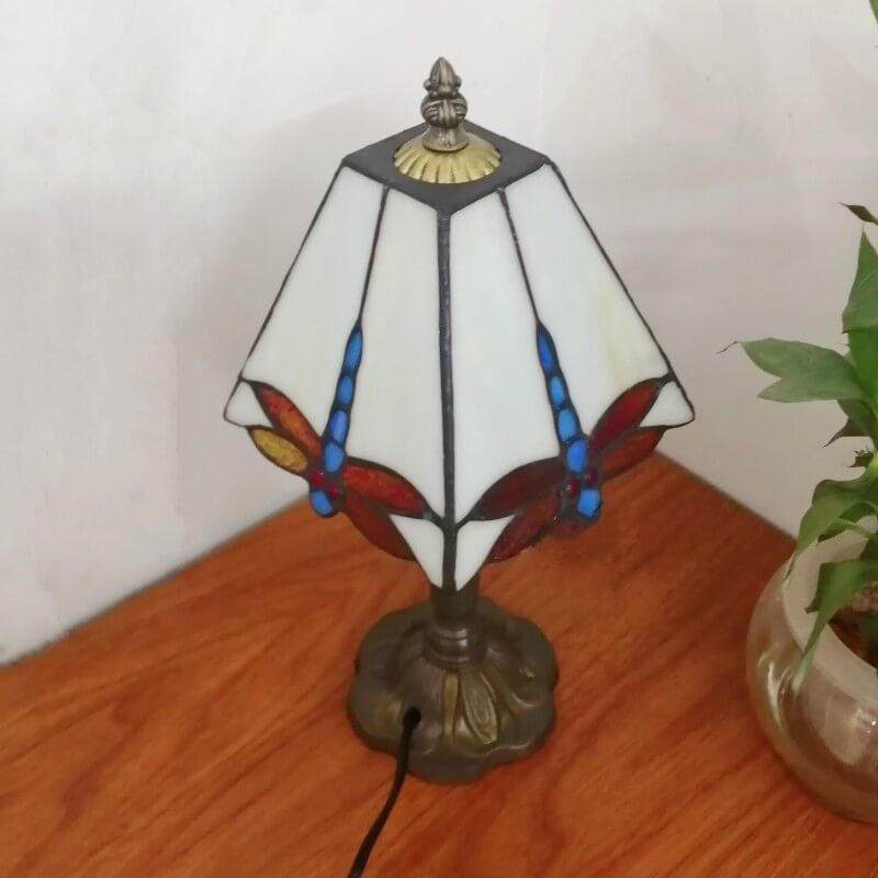 Square Stained Glass Iron Table Lamp